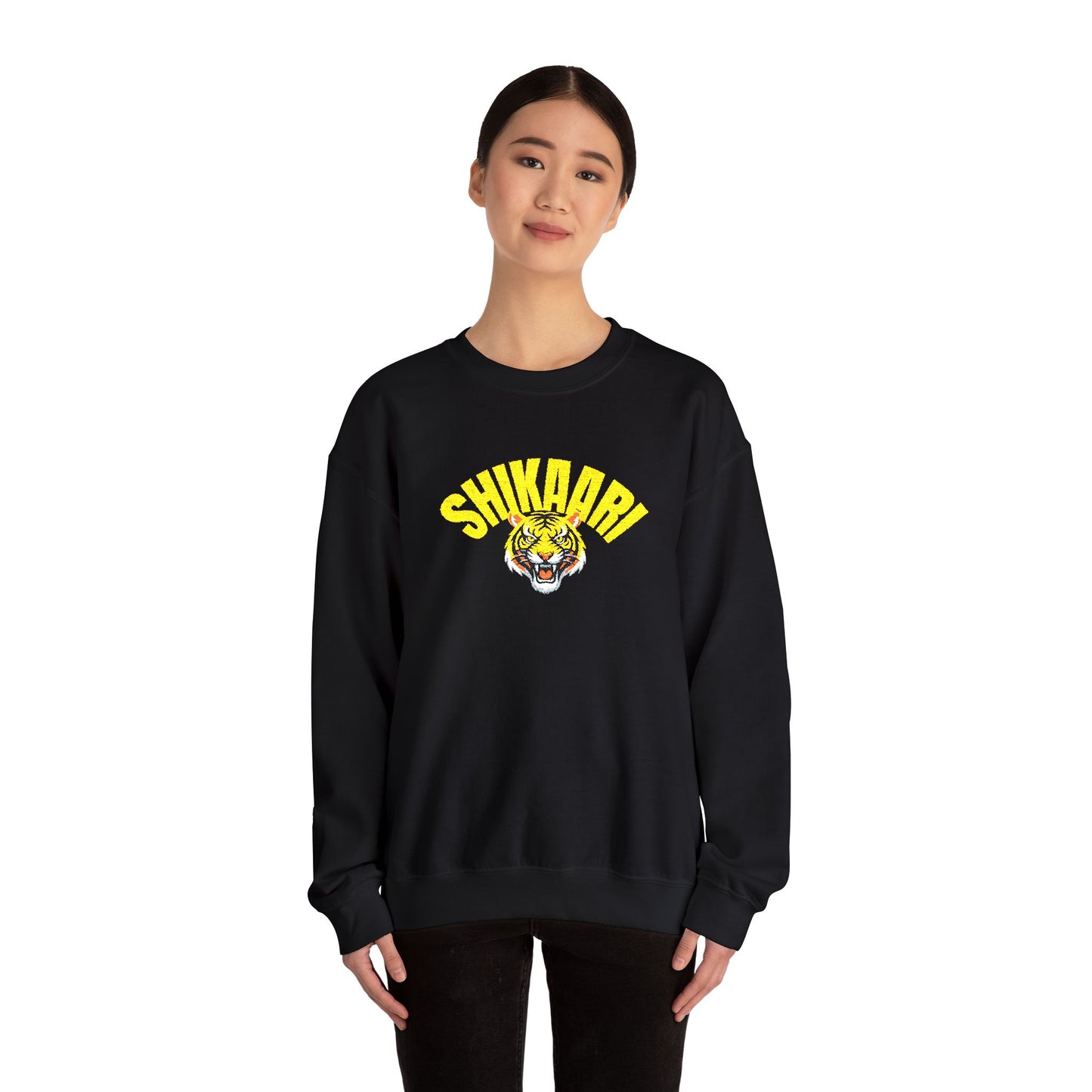 Shikaari Wild Spirit Unisex Crewneck Sweatshirt, Cozy Vintage Style Apparel, Perfect Gift for Animal Lovers, Casual Everyday Wear, Trendy Streetwear